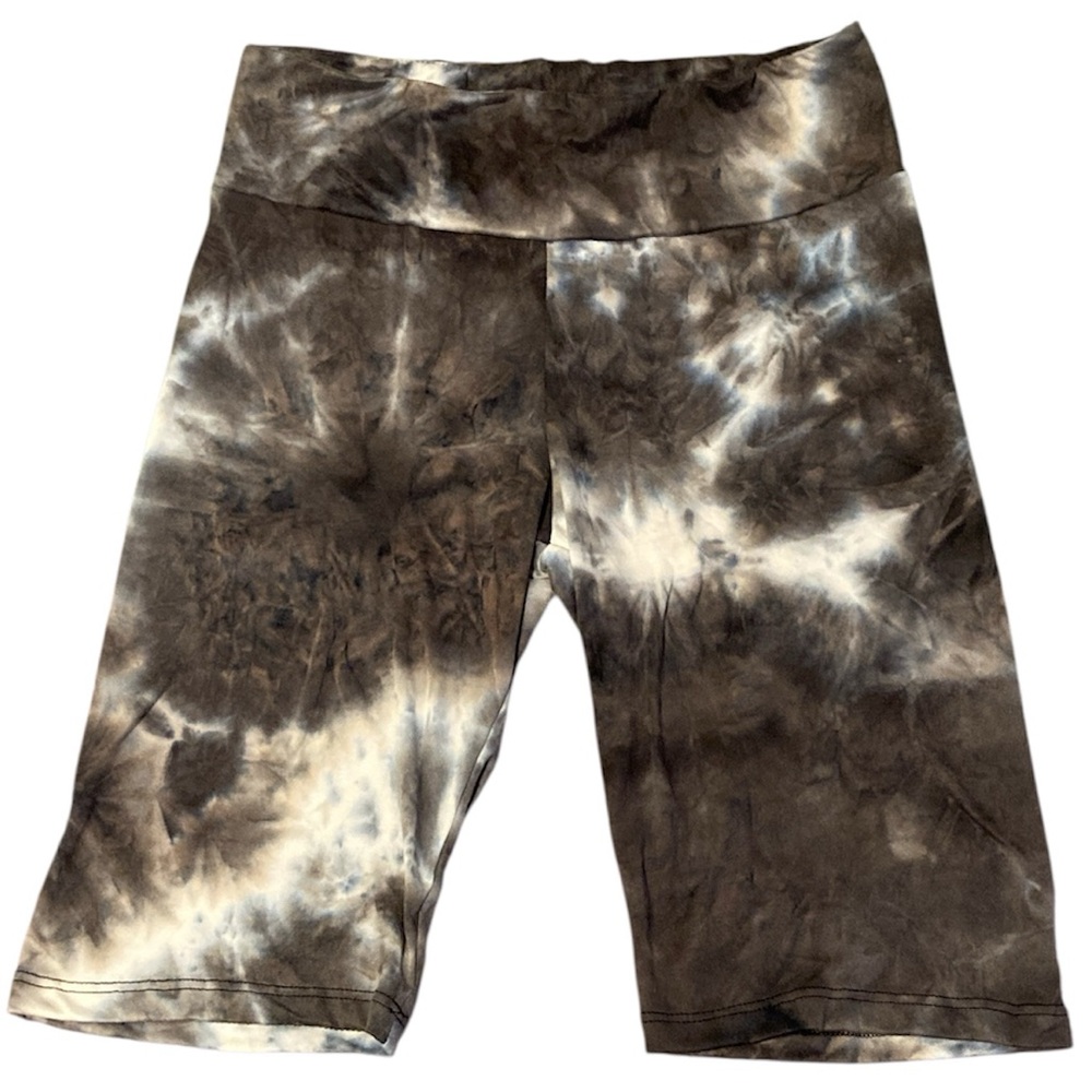 NEW White Birch Black Tie Dye Biker Shorts Medium